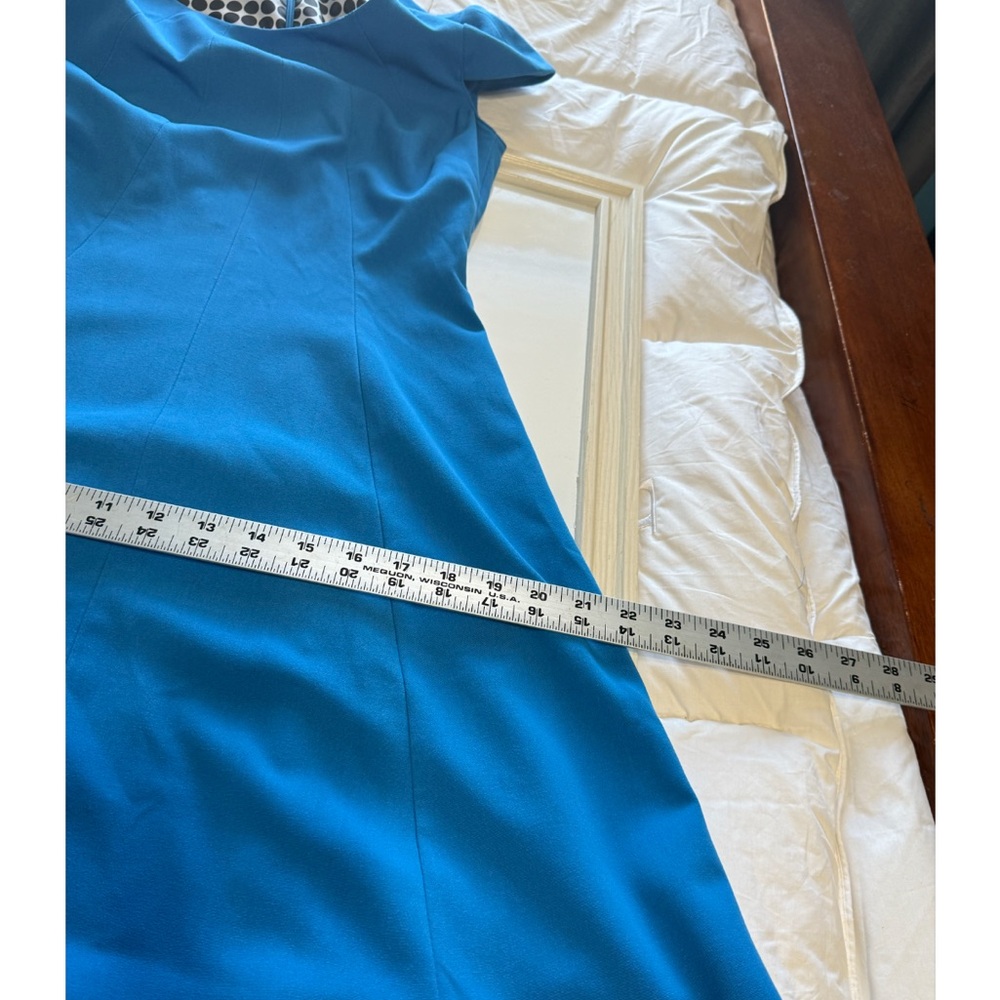 Tahari Arthur S. Levine Blue Cap Sleeve Fit & Flare Dress - Size 2 - Picture 11 of 11